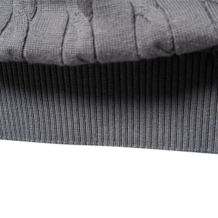 Men's Cotton Knit Sweater | Classic Twist Design with Playful Giraffe Embroidery | Soft Touch Comfort