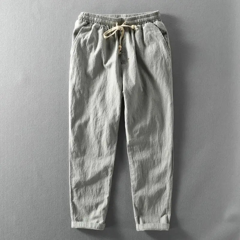 Men's Cotton Linen Casual Pants | Lightweight Breathable Comfort Fit 0