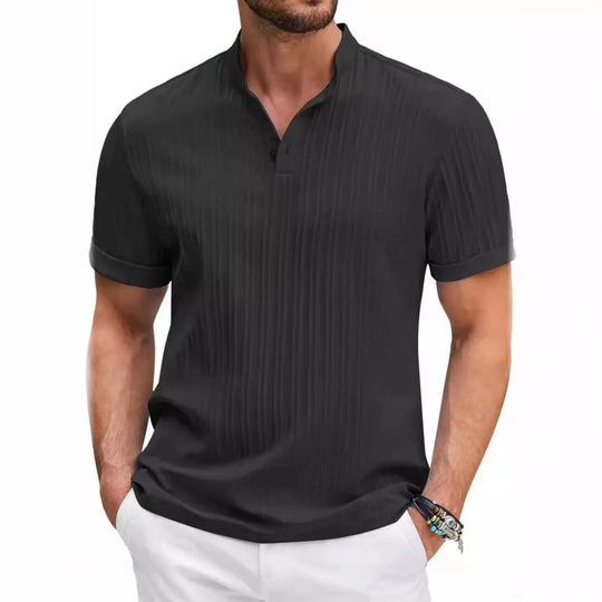 Men's cotton linen casual shirt with relaxed retro fit
