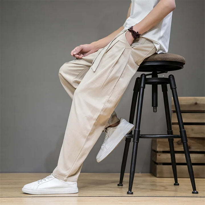 Men's Cotton Linen Harem Jogger Pants | Lightweight Breathable Comfort Fit