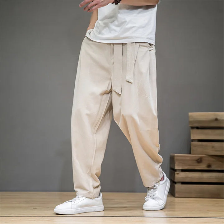 Men's Cotton Linen Harem Jogger Pants | Lightweight Breathable Comfort Fit