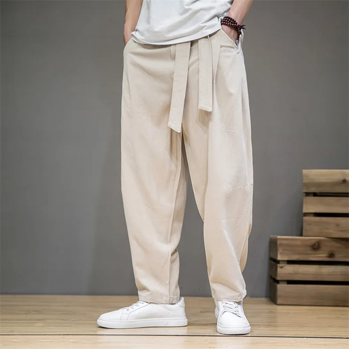 Men's Cotton Linen Harem Jogger Pants | Lightweight Breathable Comfort Fit