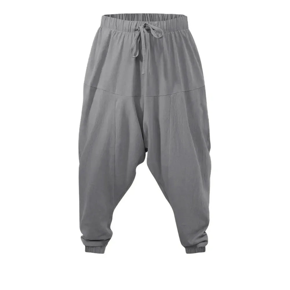 Men's Cotton Linen Harem Pants | Lightweight Breathable Comfort Fit |