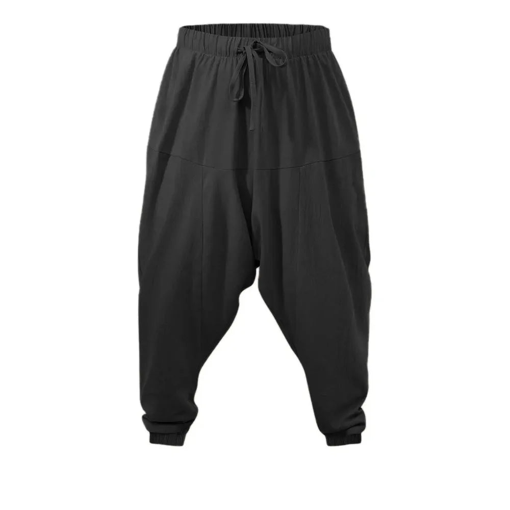 Men's Cotton Linen Harem Pants | Lightweight Breathable Comfort Fit |