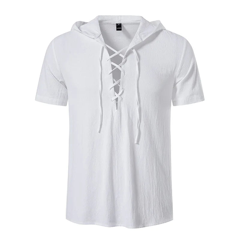 Men's Cotton Linen Hooded Shirt | Lightweight Casual Summer Essential 2