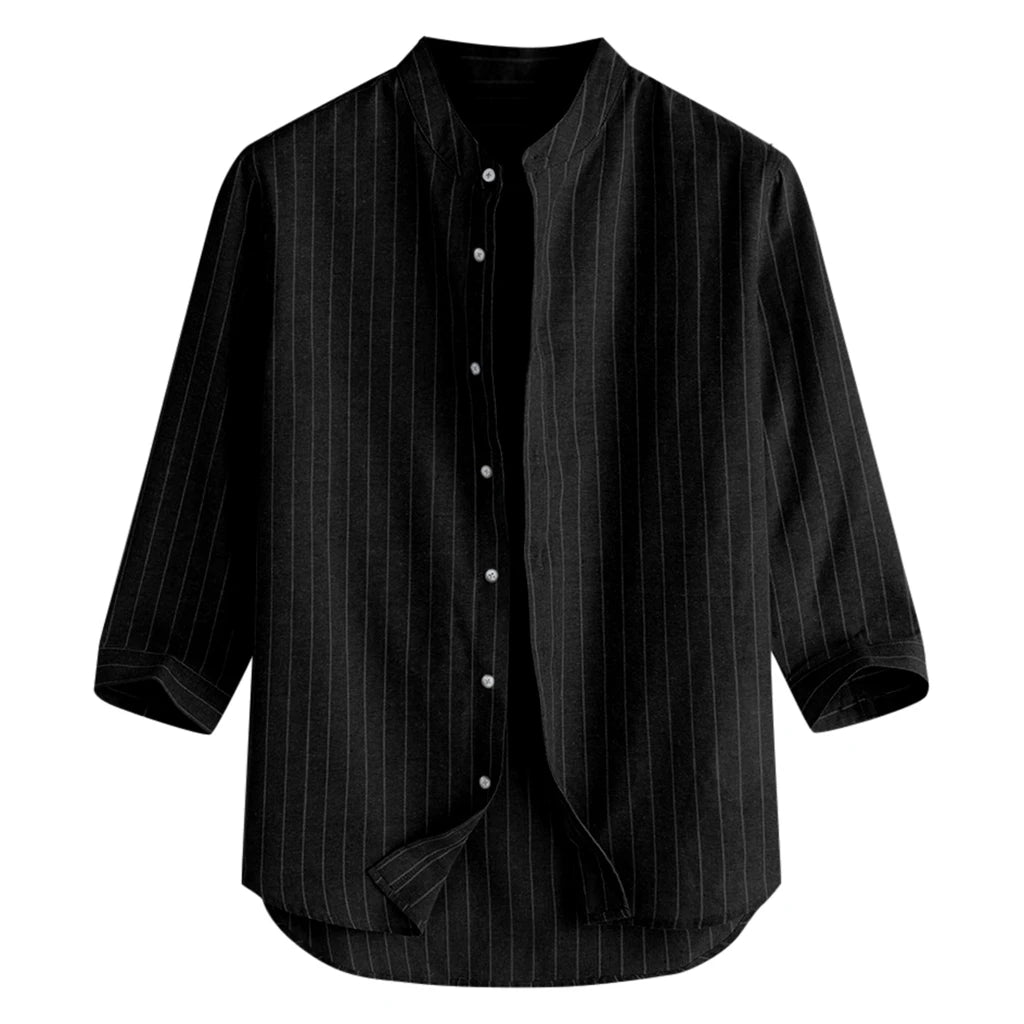 Men's Cotton Linen Long Sleeve Shirt | Lightweight Breathable Summer Essential 3