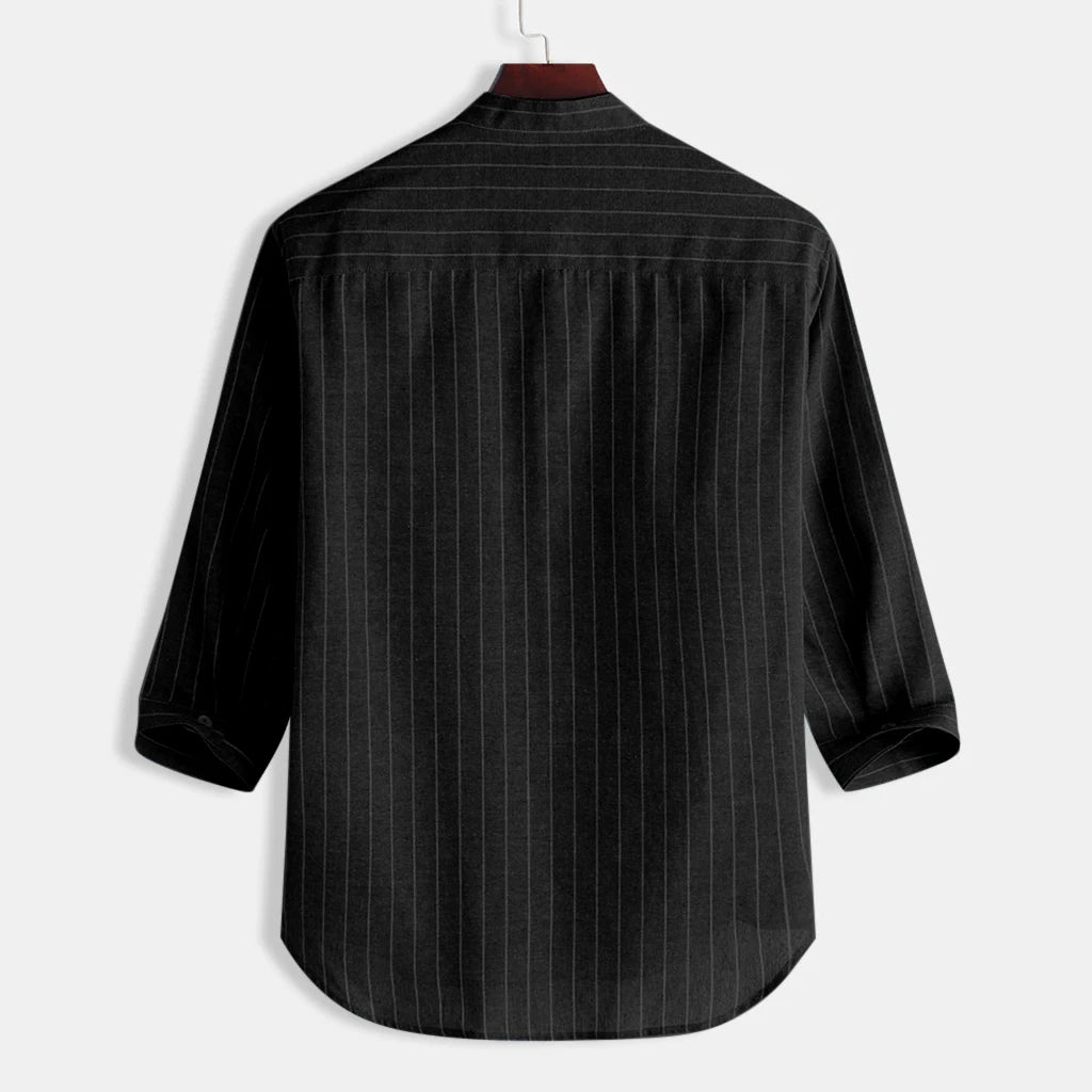 Men's Cotton Linen Long Sleeve Shirt | Lightweight Breathable Summer Essential 4