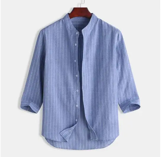 Men's Cotton Linen Long Sleeve Shirt | Lightweight Breathable Summer Essential 6