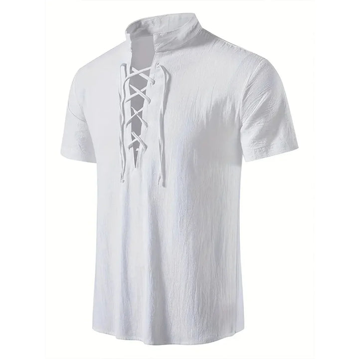 Men's Cotton Linen Short Sleeve Shirt | Lightweight Breathable Everyday Essential 1