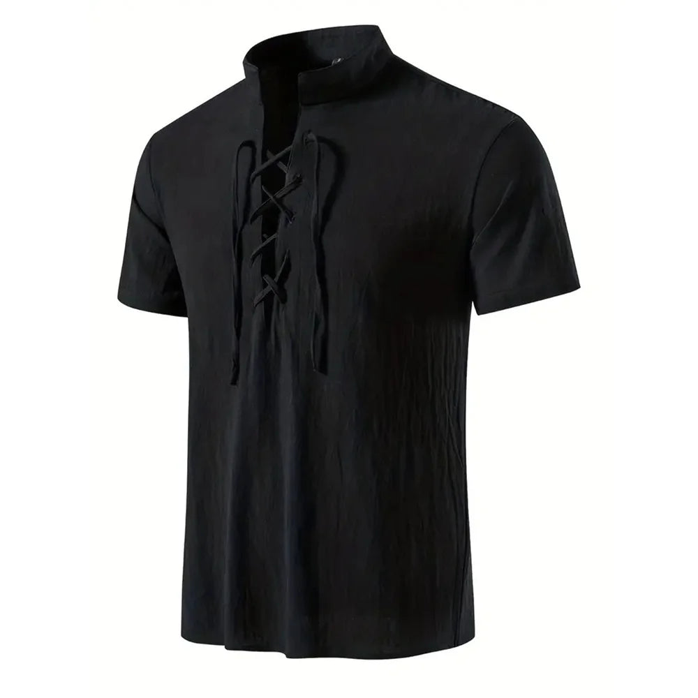 Men's Cotton Linen Short Sleeve Shirt | Lightweight Breathable Everyday Essential 3