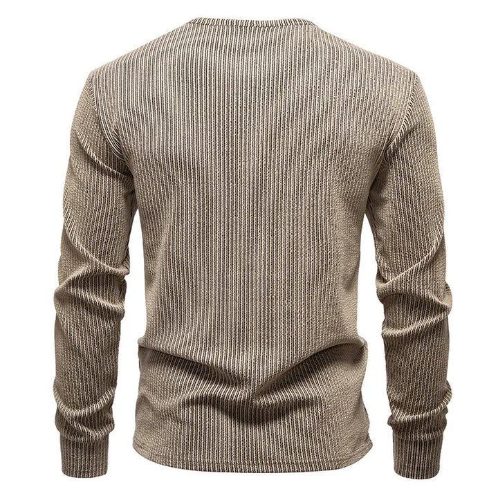 Men's Cotton Long Sleeve Henley T-Shirt | Casual Autumn Essential 1