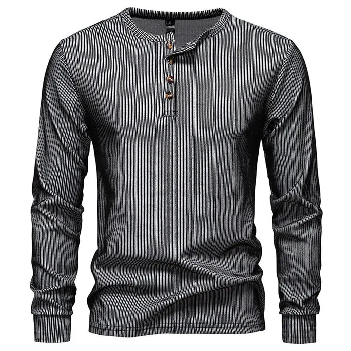 Men's Cotton Long Sleeve Henley T-Shirt | Casual Autumn Essential 4