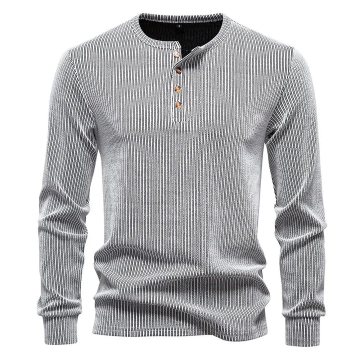 Men's Cotton Long Sleeve Henley T-Shirt | Casual Autumn Essential 5