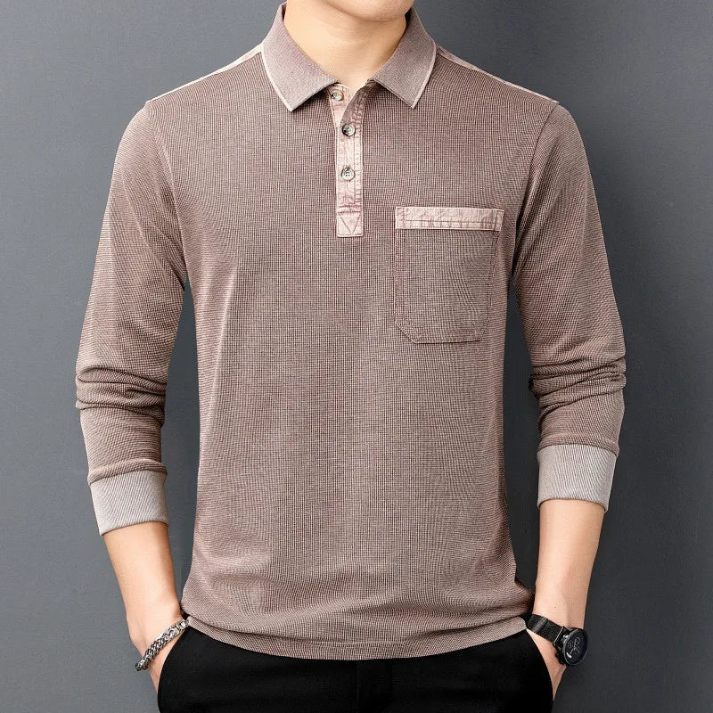 Men's Cotton Long Sleeve Polo Shirt | Premium Breathable Comfort Design 2