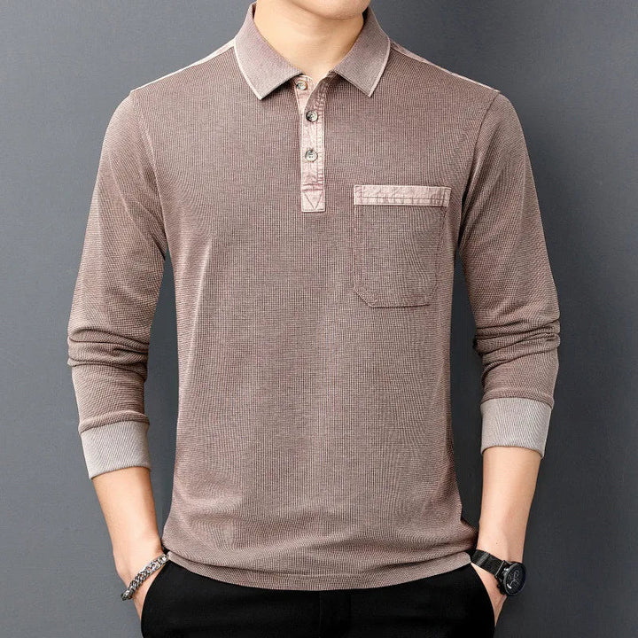 Men's Cotton Long Sleeve Polo Shirt | Premium Breathable Comfort Design 2
