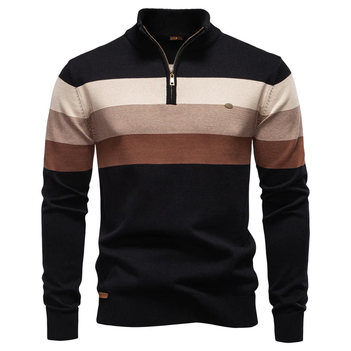 Men's Cotton Quarter Zip Sweater | Tailored Warmth for Autumn Style