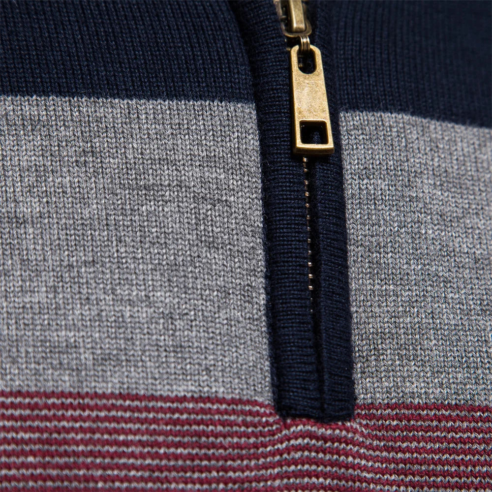 Men's Cotton Quarter Zip Sweater | Tailored Warmth for Autumn Style