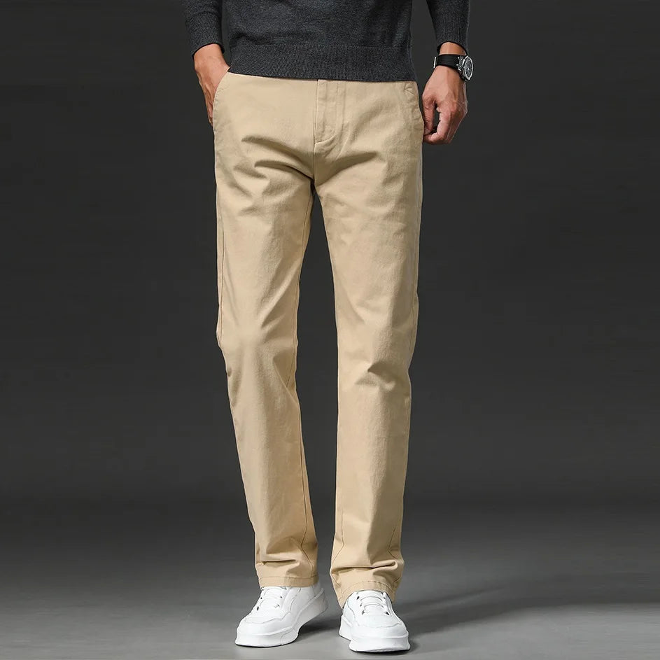 Men's Cotton Stretch Chino Trousers | Tailored Versatile Everyday Style 0