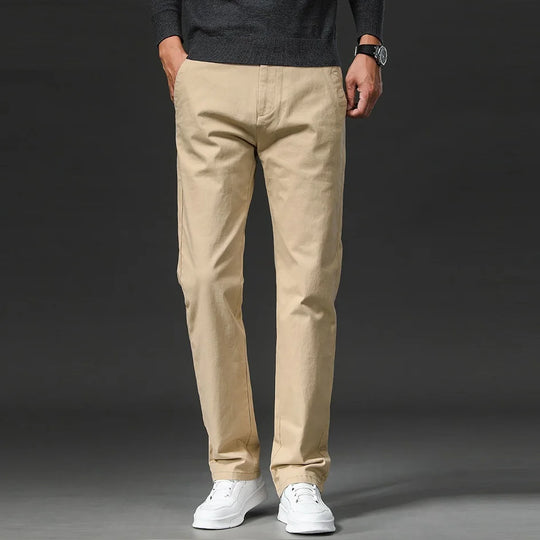 Men's Cotton Stretch Chino Trousers | Tailored Versatile Everyday Style 0