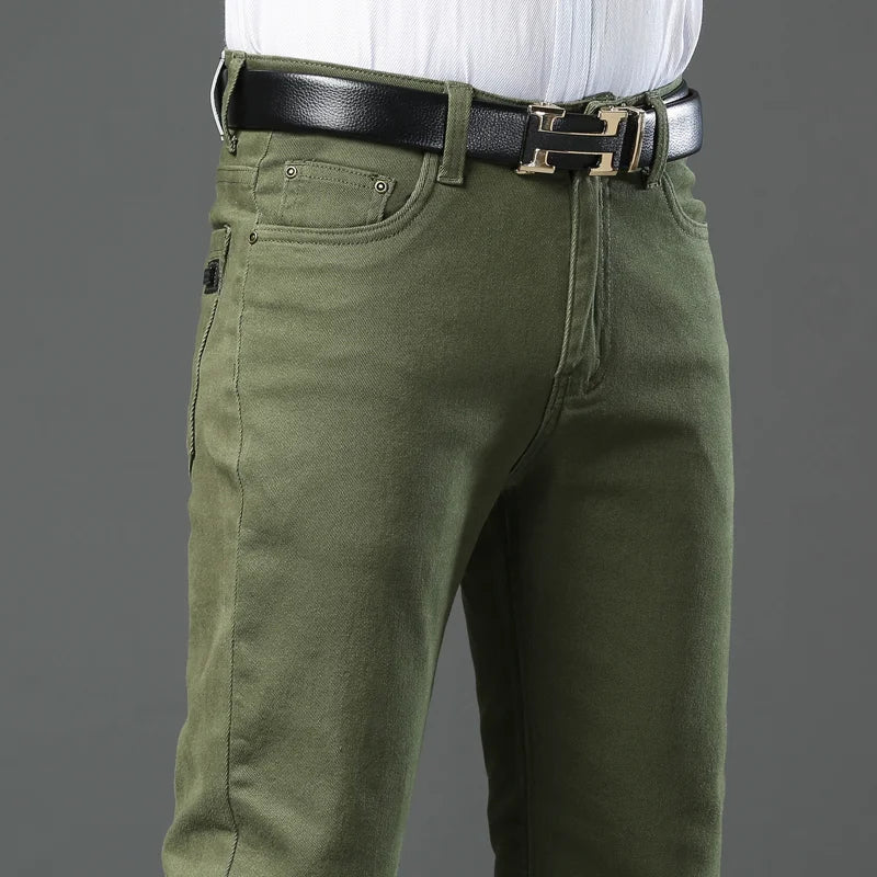 Men's cotton stretch slim jeans with soft everyday fit