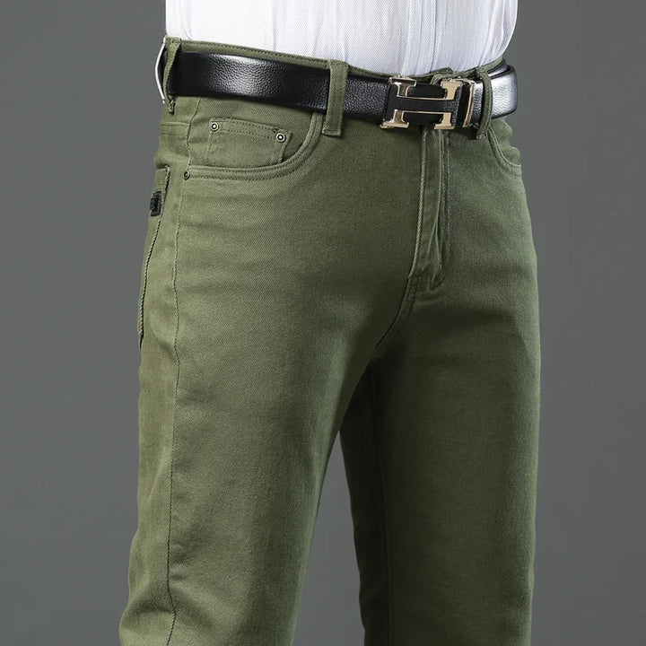 Men's cotton stretch slim jeans with soft everyday fit
