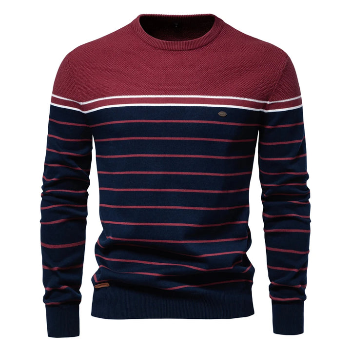 Men's Cotton Striped Pullover Sweater | Stylish Autumn Essential Fit 6