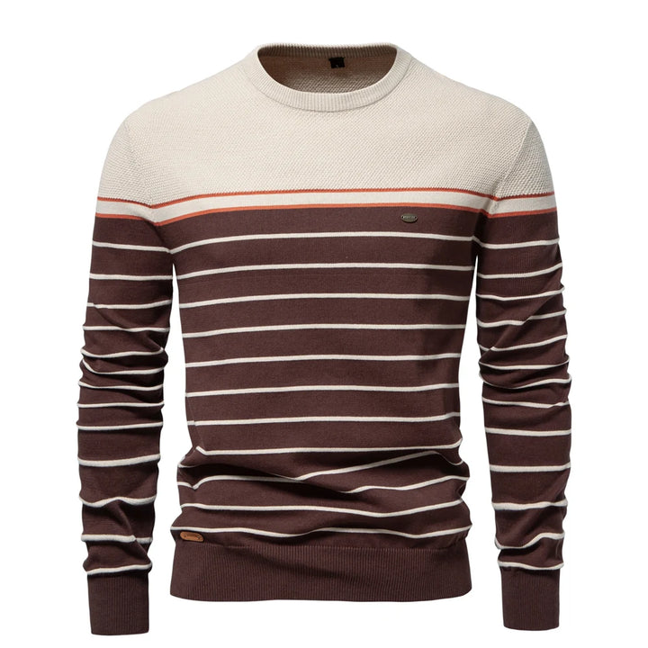 Men's Cotton Striped Pullover Sweater | Stylish Autumn Essential Fit 7