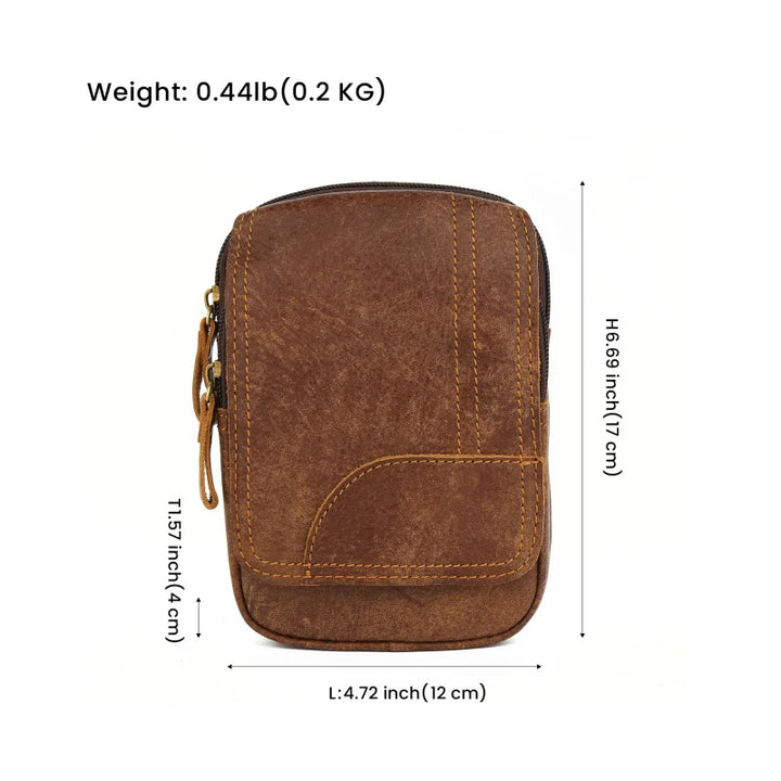 Men's Cow Leather Waist Bag | Durable Outdoor Sports Essential 3