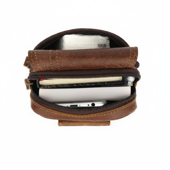 Men's Cow Leather Waist Bag | Durable Outdoor Sports Essential 4