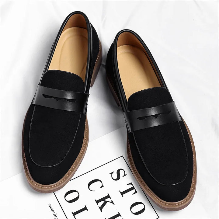 Men's Cow Suede Loafers | Refined Business Casual Style 1
