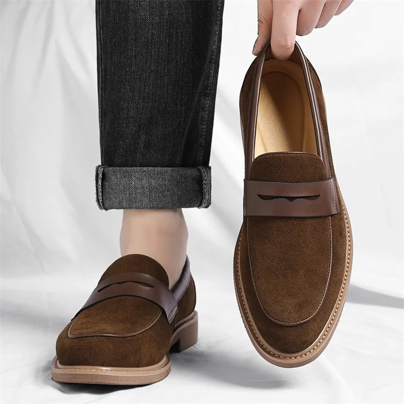 Men's Cow Suede Loafers | Refined Business Casual Style 4