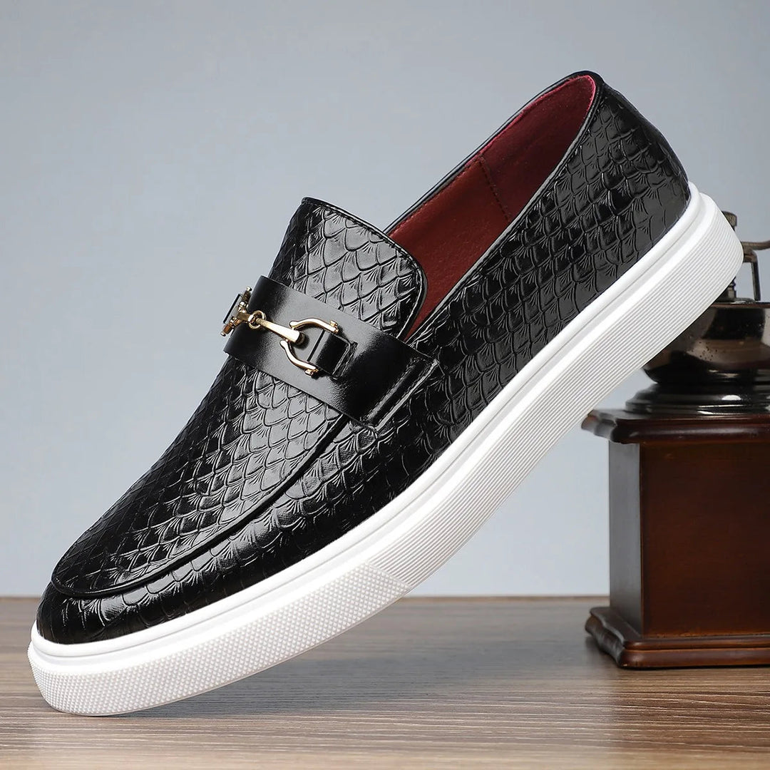 Men's Croc-Embossed Leather Loafers | Refined Elevated Comfort Design 2