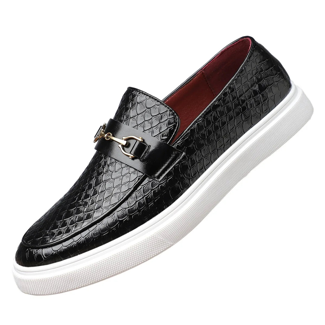 Men's Croc-Embossed Leather Loafers | Refined Elevated Comfort Design 3