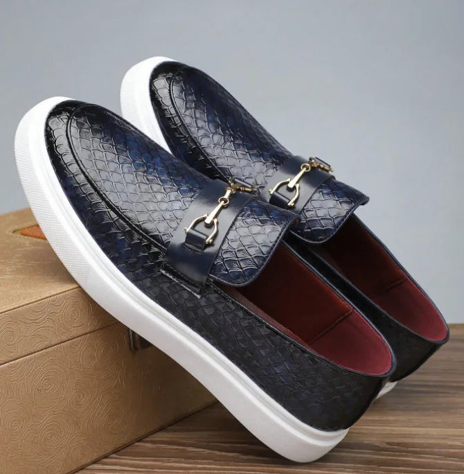 Men's Croc-Embossed Leather Loafers | Refined Elevated Comfort Design 5