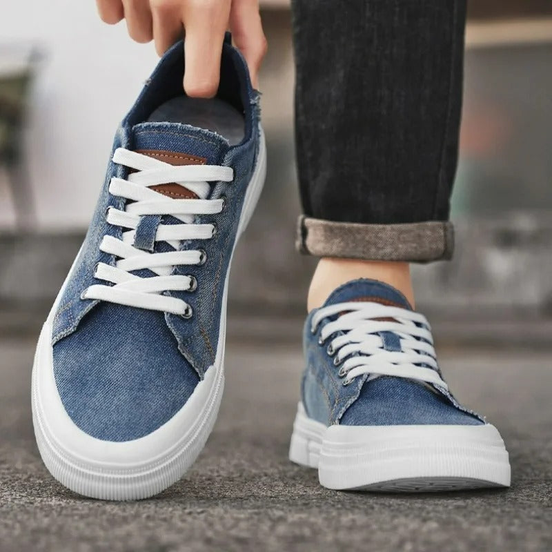 Men's Denim Low-Top Sneakers | Stylish All-Day Comfort Fit 1