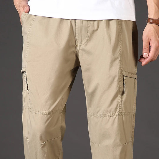 Men's Durable Elastic Waist Cargo Pants | Versatile All-Day Comfort Fit 0