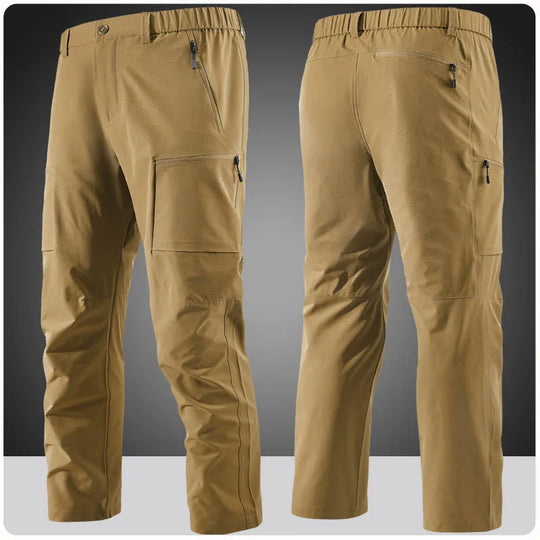 Men's durable multi-pocket cargo pants with straight-leg fit