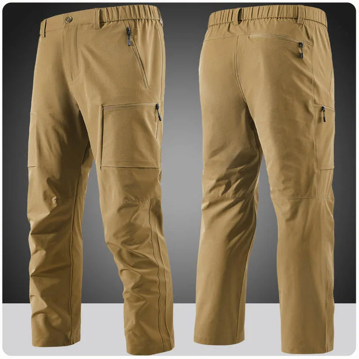 Men's durable multi-pocket cargo pants with straight-leg fit