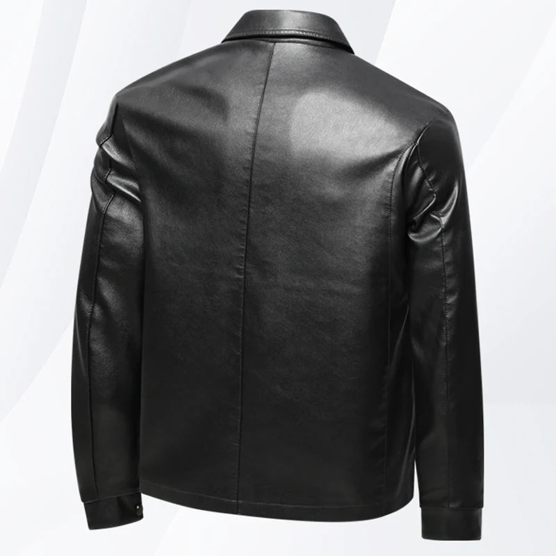Men's Faux Leather Biker Jacket | Oversized Casual Streetwear Fit 4