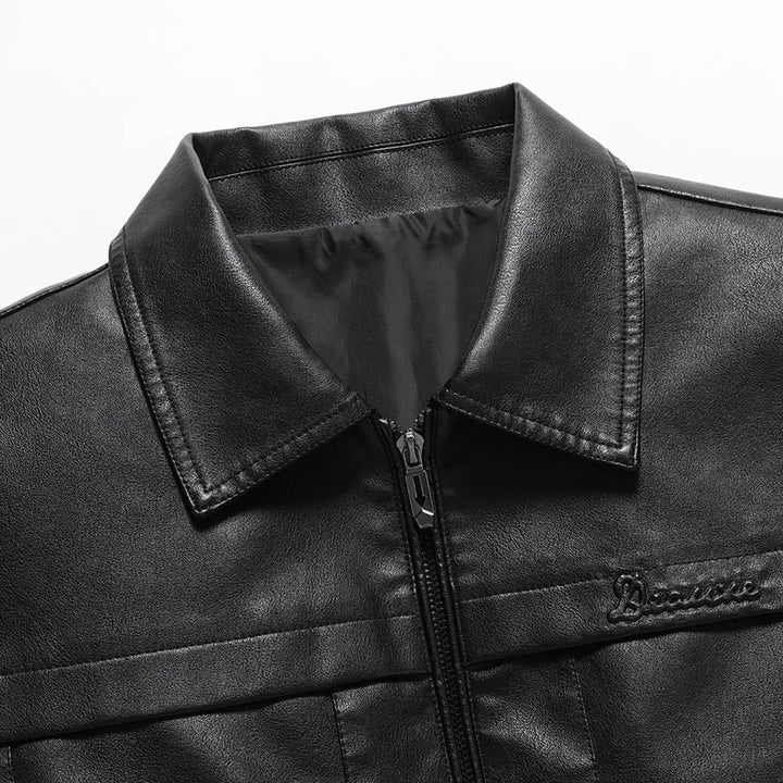 Men's Faux Leather Biker Jacket | Oversized Casual Streetwear Fit 5