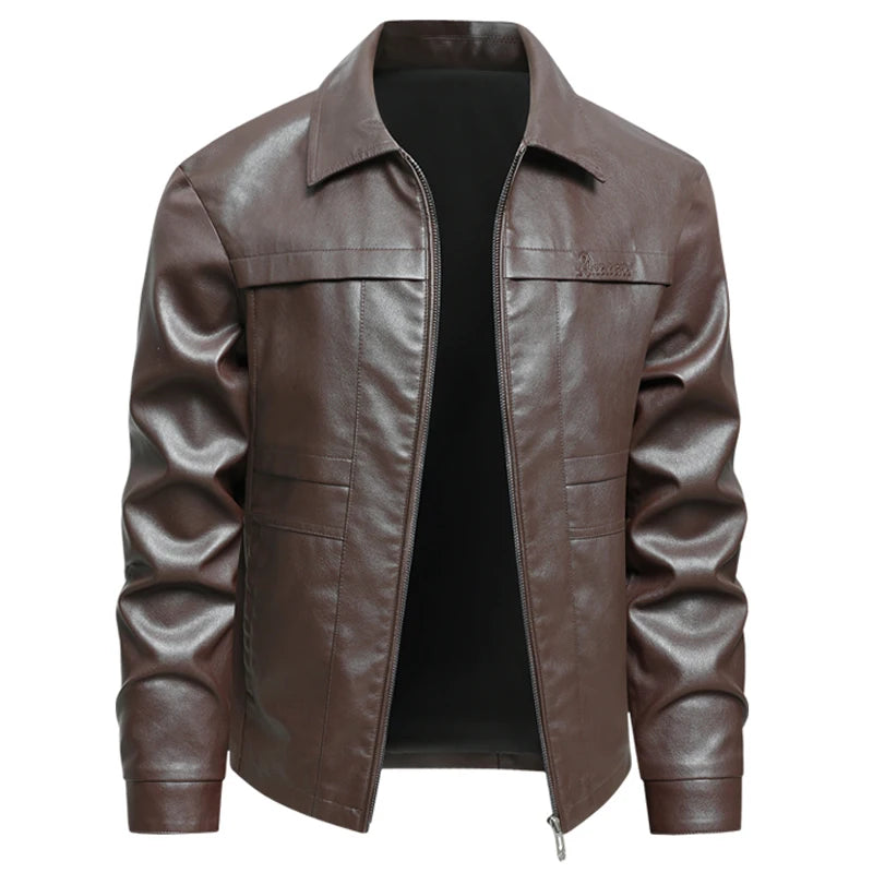 Men's Faux Leather Biker Jacket | Oversized Casual Streetwear Fit 6