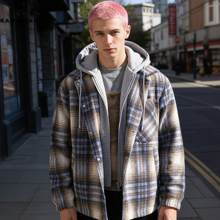 Men's Fleece-Lined Checkered Jacket | Warm Casual Outdoor Essential 2