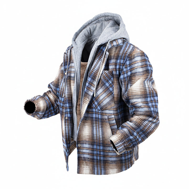 Men's Fleece-Lined Checkered Jacket | Warm Casual Outdoor Essential 7