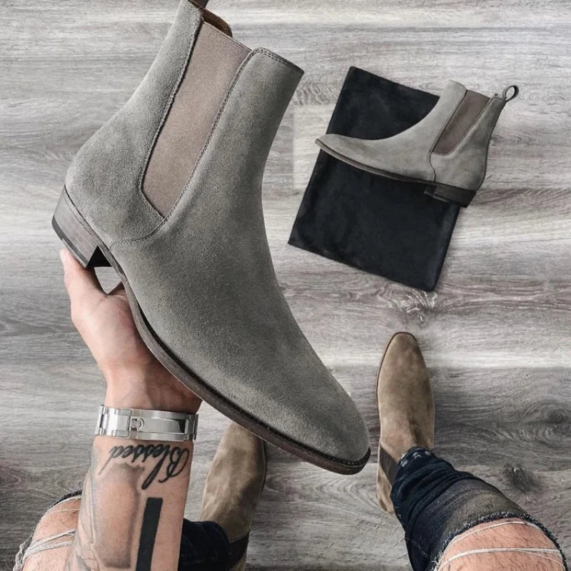 Men's Flock Chelsea Boots | Sleek Handmade Ankle Design 1
