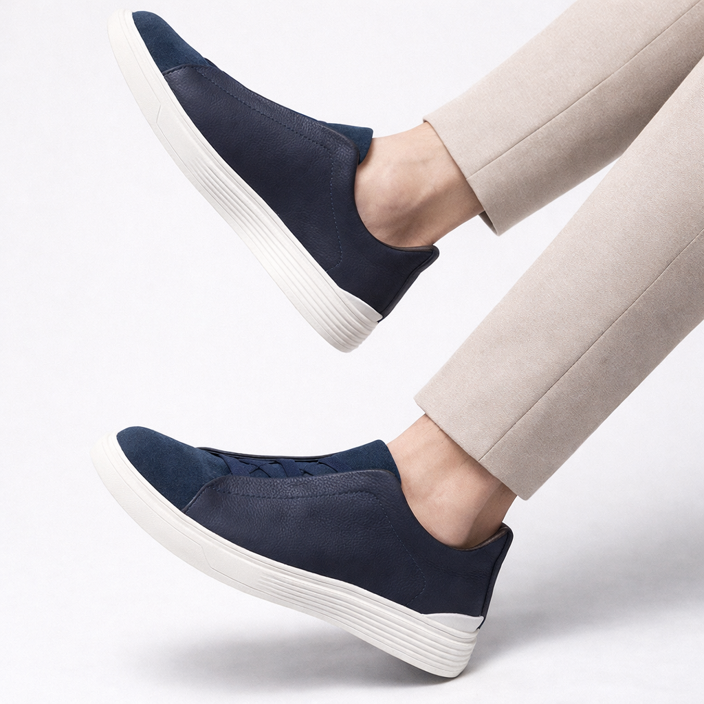Men's Full-Grain Leather and Suede Sneakers | Refined All-Day Comfort Fit 4