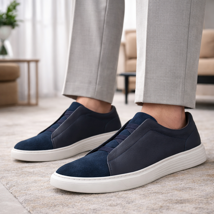 Men's Full-Grain Leather and Suede Sneakers | Refined All-Day Comfort Fit 5