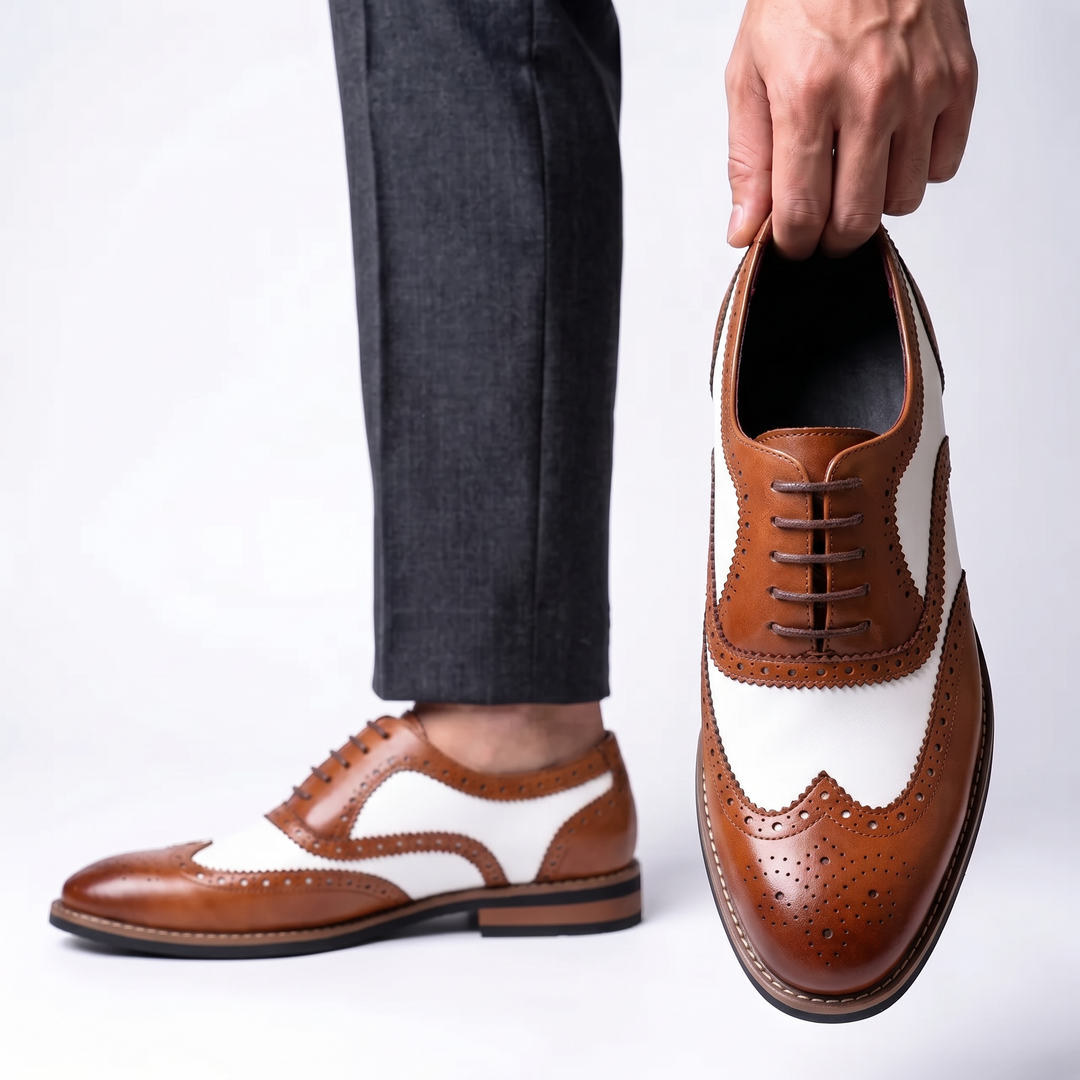 Men's Genuine Cowhide Brogue Shoes | Timeless Classic with Modern Edge 4