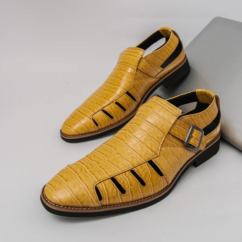 Men's leather gladiator sandals with handmade strap design