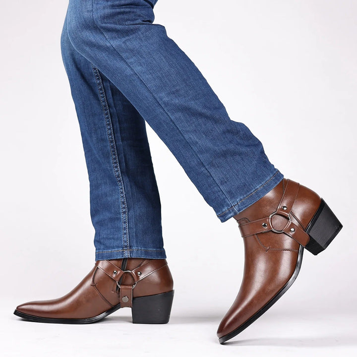 Men's Genuine Leather Harness Boots | Structured All-Day Comfort Design 1
