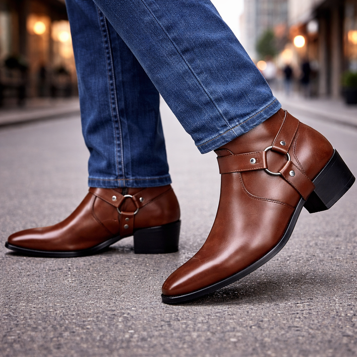 Men's Genuine Leather Harness Boots | Structured All-Day Comfort Design 3